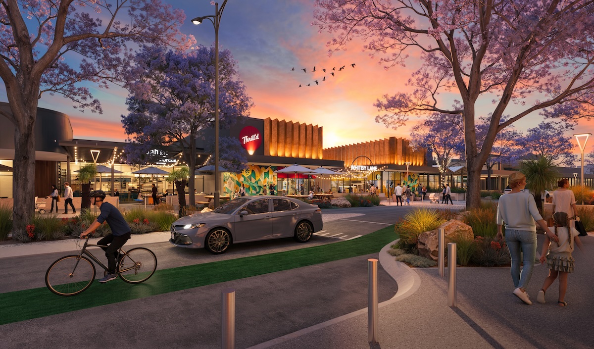 Artist's impression of the proposed dining laneway at dusk