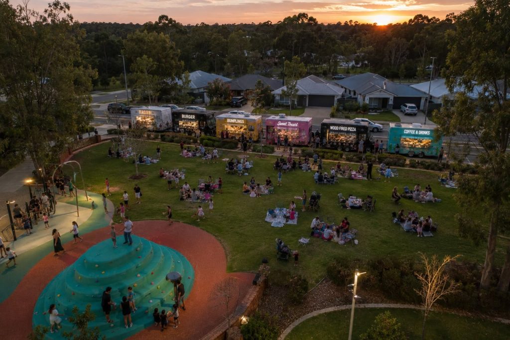 Food trucks at Whitby Playground